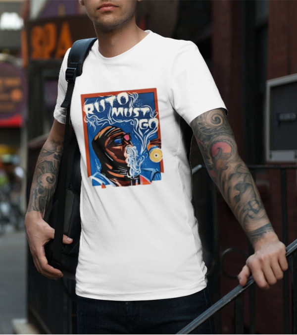 Ruto Must Go Bold Illustration With Smoking Character T-Shirt