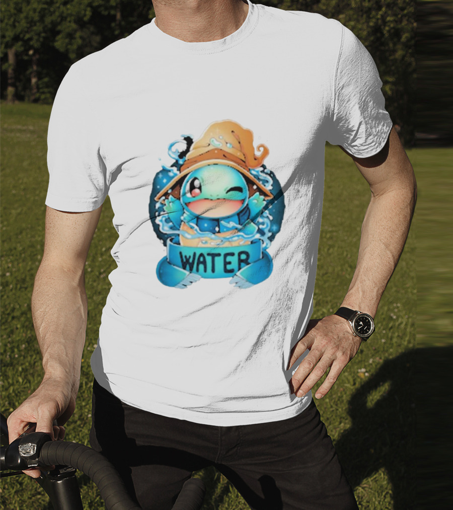 Squirtle Wizard Water Winking Blue Hat T-Shirt