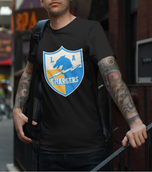 Los Angeles Chargers 1961 Vintage Logo Shield With Horse And Bolt T-Shirt