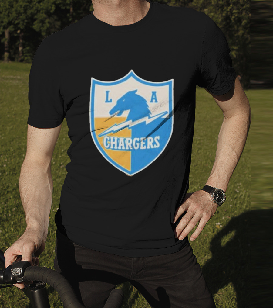 Los Angeles Chargers 1961 Vintage Logo Shield With Horse And Bolt T-Shirt