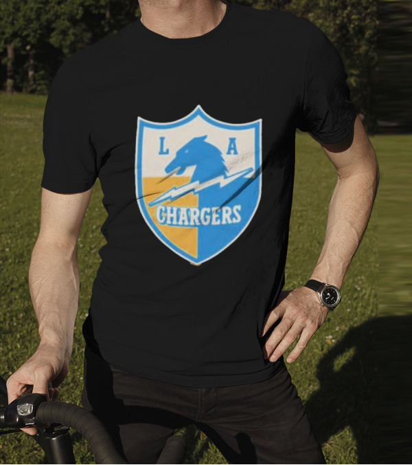 Los Angeles Chargers 1961 Vintage Logo Shield With Horse And Bolt T-Shirt