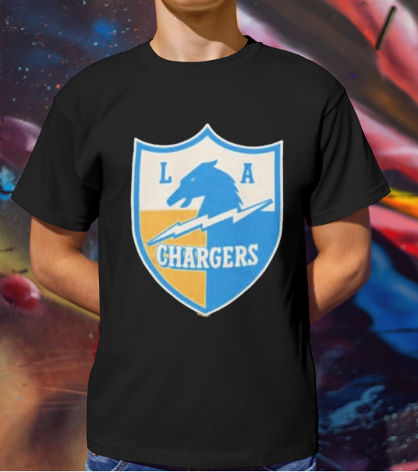 Los Angeles Chargers 1961 Vintage Logo Shield With Horse And Bolt T-Shirt