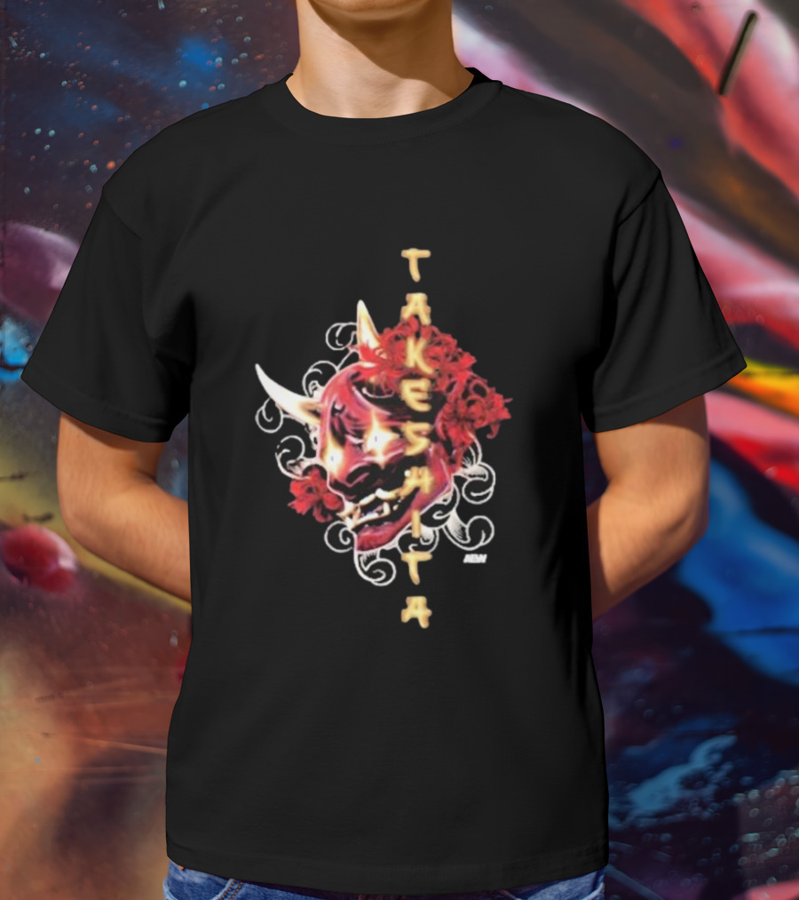 Takeshita Demon Oni Mask Floral ABM T-Shirt