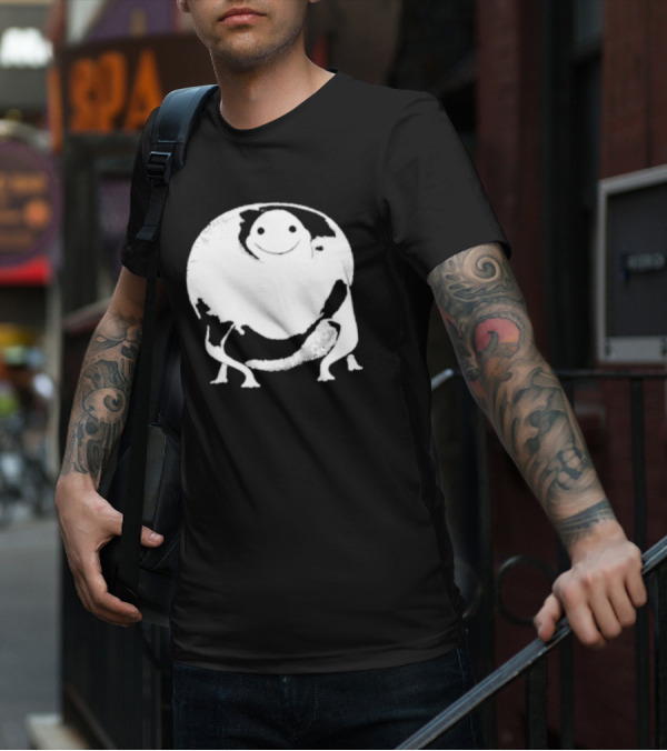 Marble City Pizza Cow Happy Black And White Smiling Cow T-Shirt