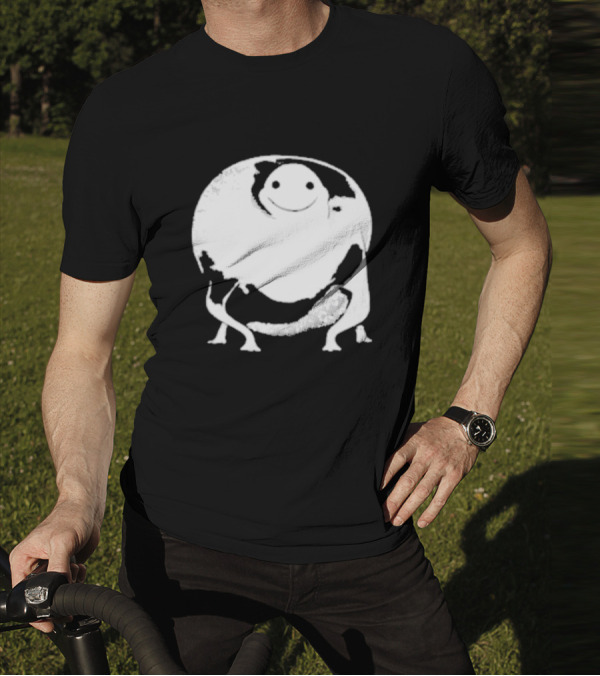 Marble City Pizza Cow Happy Black And White Smiling Cow T-Shirt