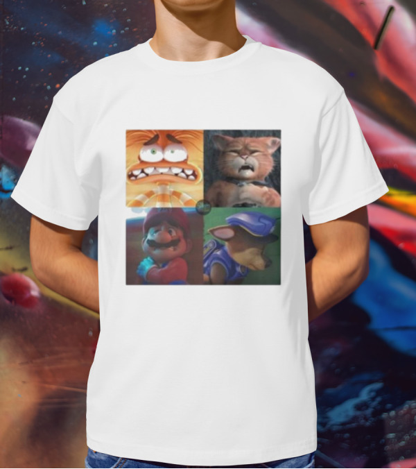 Panic Attack Anxiety Inside Out Puss In Boots Mario Paw Patrol Quartet T-Shirt