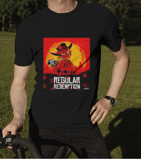 Regular Redemption Cartoon Cowboy Western Gunman T-Shirt