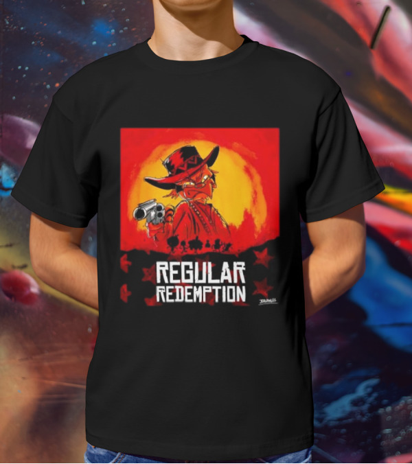 Regular Redemption Cartoon Cowboy Western Gunman T-Shirt
