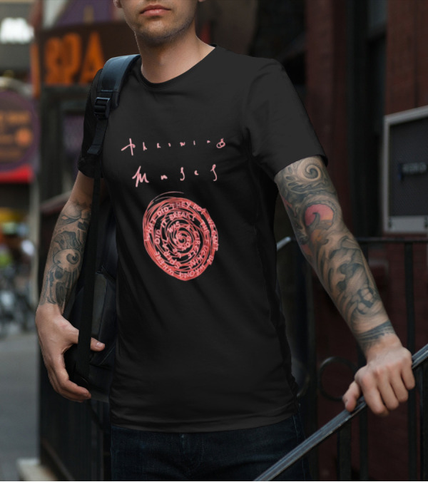 Throwing Muses Snailhead Spiral Text Fluorescent Screen Printed T-Shirt