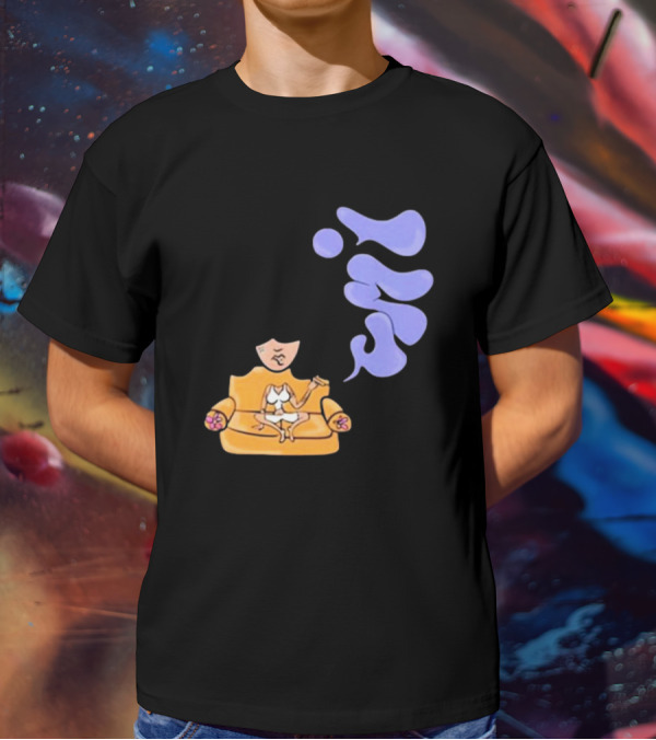 Umi Sitting On Couch With Whoisumi Stylized Smoke T-Shirt