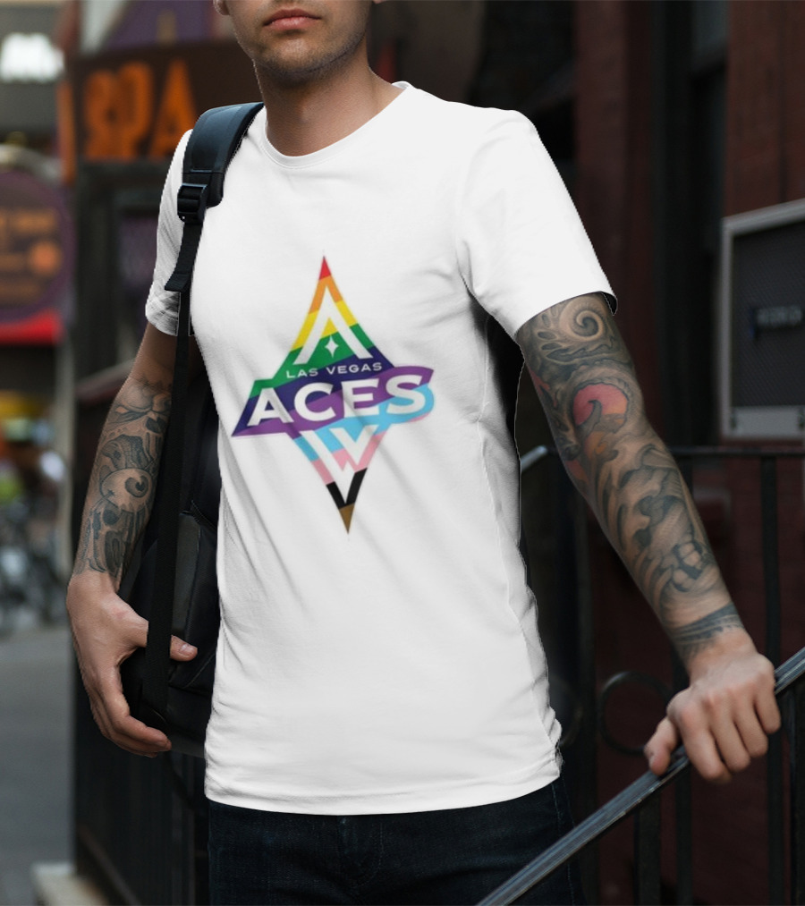 Las Vegas Aces Pride Rainbow Logo T-Shirt