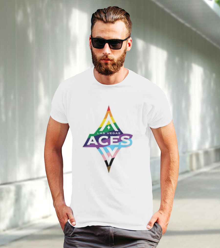 Las Vegas Aces Pride Rainbow Logo T-Shirt