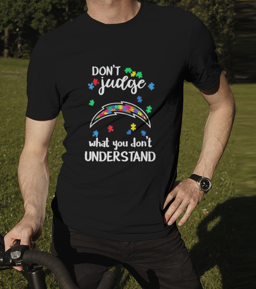 Los Angeles Chargers Don’t Judge What You Don’t Understand Autism Puzzle T-Shirt