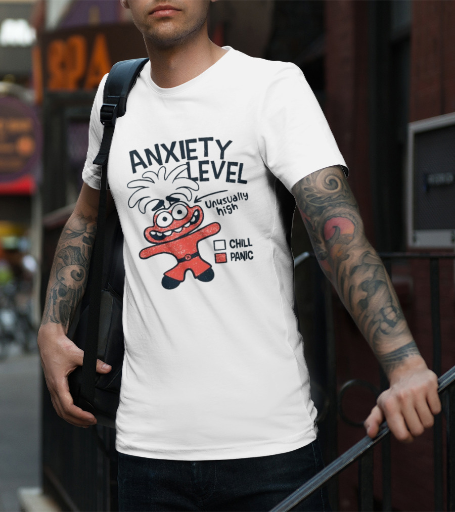 Anxiety Level Unusually High Chill Panic Cartoon Character T-Shirt