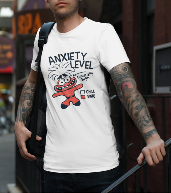 Anxiety Level Unusually High Chill Panic Cartoon Character T-Shirt