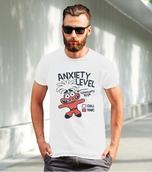 Anxiety Level Unusually High Chill Panic Cartoon Character T-Shirt
