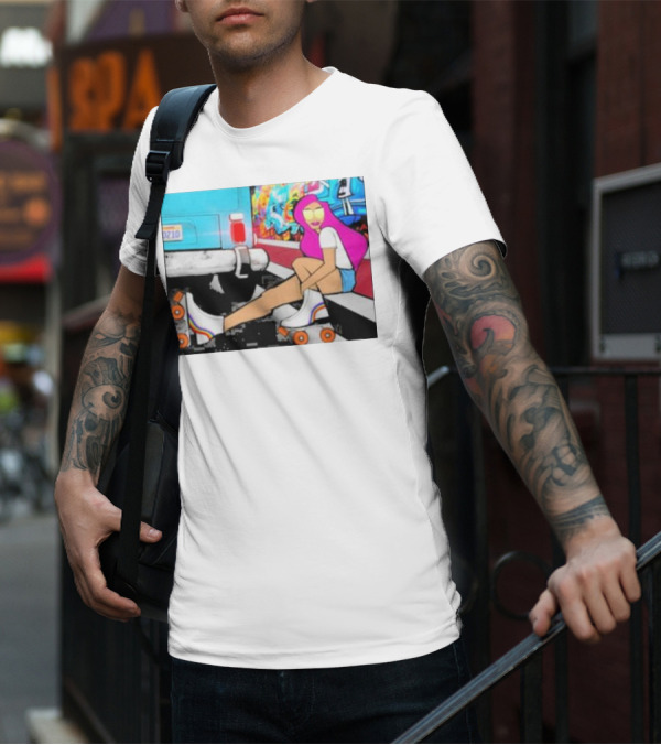 Tasha Vibrant Roller Skating Cali Street Art Vibe T-Shirt