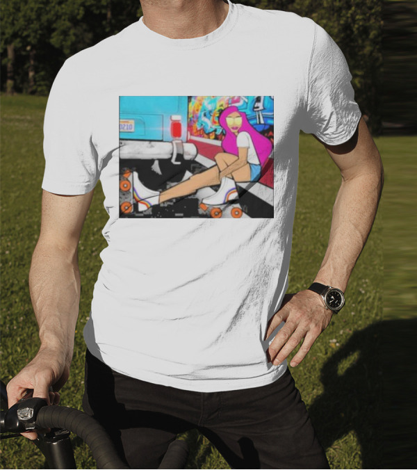 Tasha Vibrant Roller Skating Cali Street Art Vibe T-Shirt