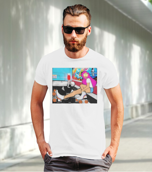 Tasha Vibrant Roller Skating Cali Street Art Vibe T-Shirt