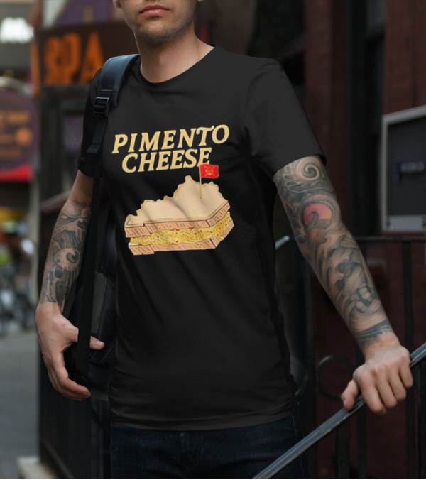 Pimento Cheese Sandwich With Kentucky Shape And Flag T-Shirt