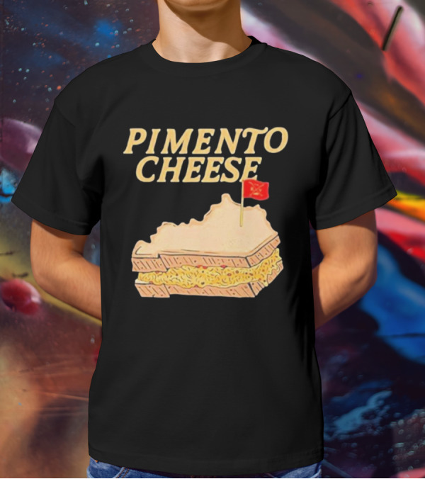 Pimento Cheese Sandwich With Kentucky Shape And Flag T-Shirt