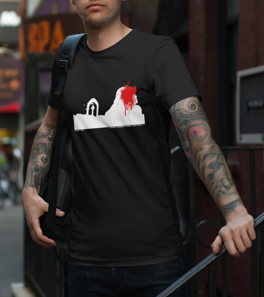 Siqaeda Funeral I Know Something You Don’t Red Splatter Archway Scene T-Shirt