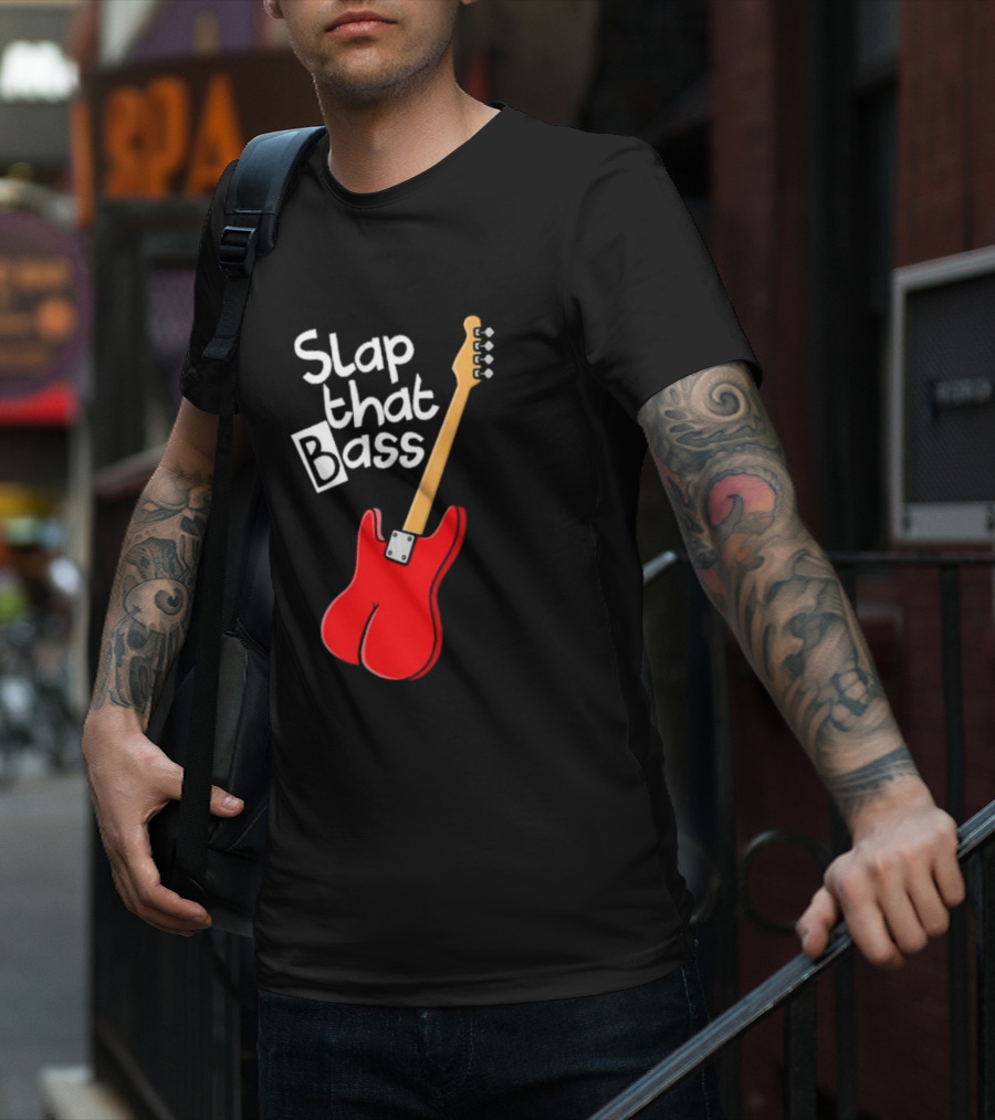 Slap That Bass Red Electric Guitar T-Shirt
