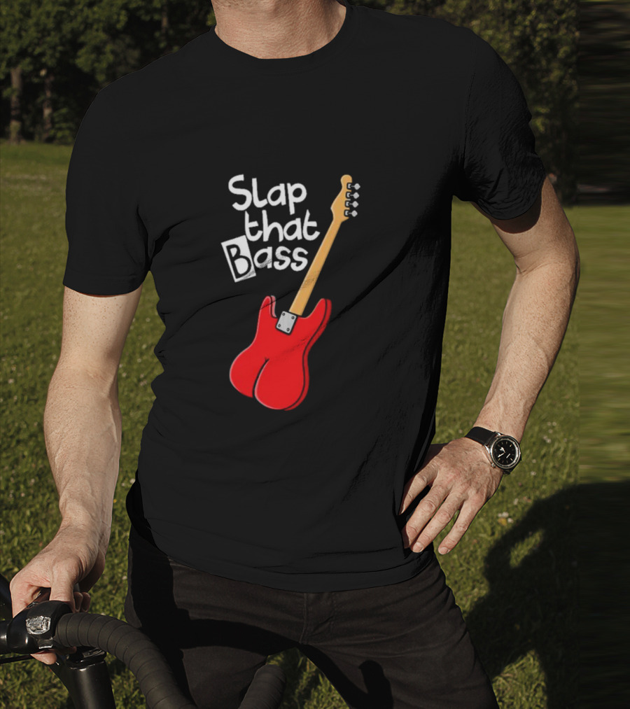Slap That Bass Red Electric Guitar T-Shirt