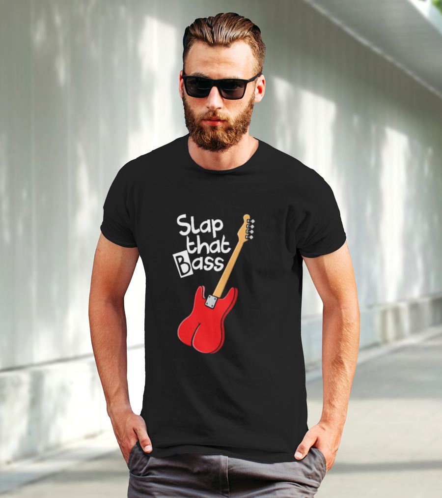 Slap That Bass Red Electric Guitar T-Shirt