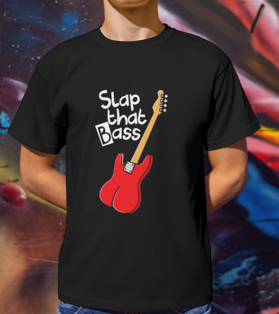 Slap That Bass Red Electric Guitar T-Shirt
