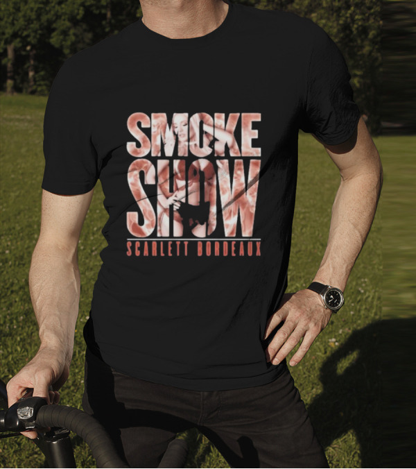 SMOKE SHOW SCARLETT BORDEAUX Text And Image Combination T-Shirt