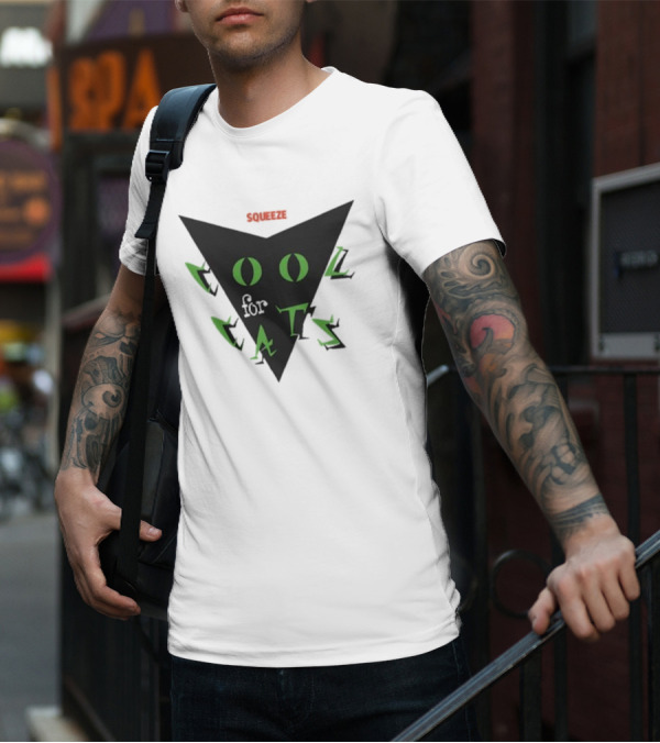 Squeeze Cool For Cats Black Green Eyes Triangle T-Shirt