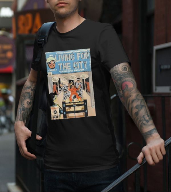 1973 Stevie Wonder's Innervision Living For The City Track 3 Comic T-Shirt
