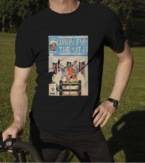 1973 Stevie Wonder's Innervision Living For The City Track 3 Comic T-Shirt