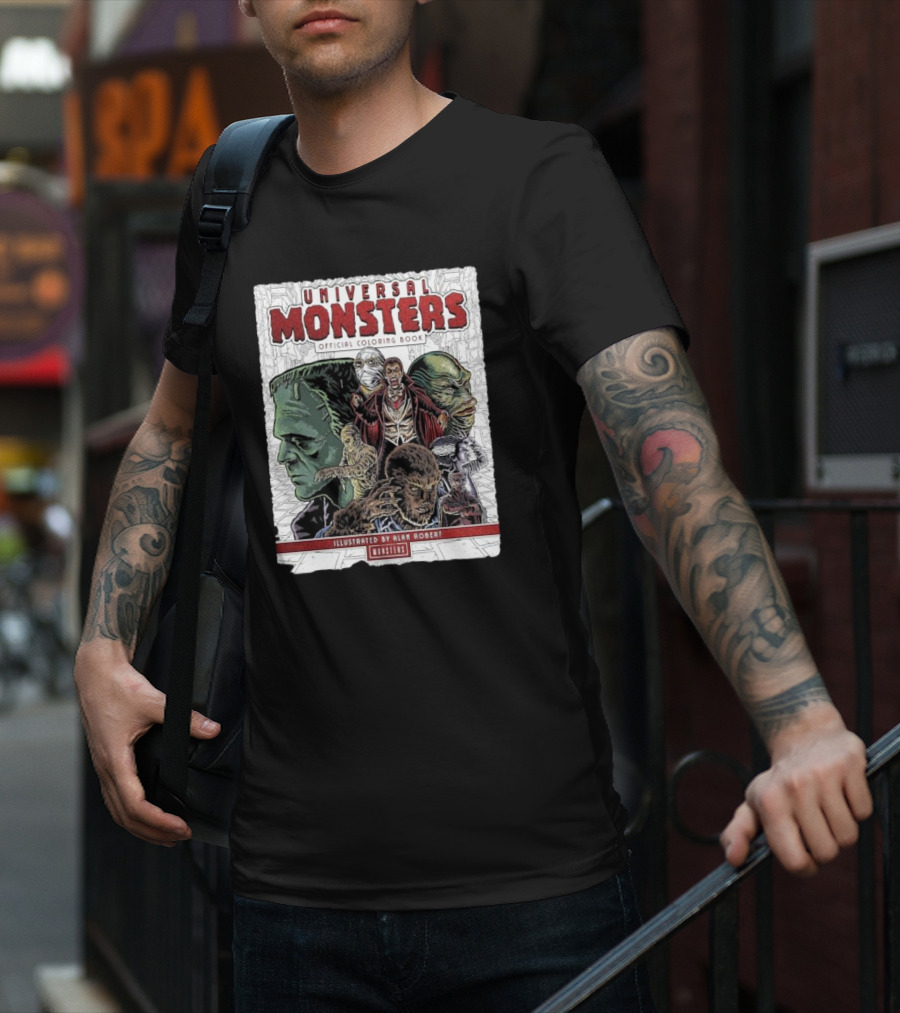 Universal Monsters Illustrated By Alan Robert Coloring Book T-Shirt