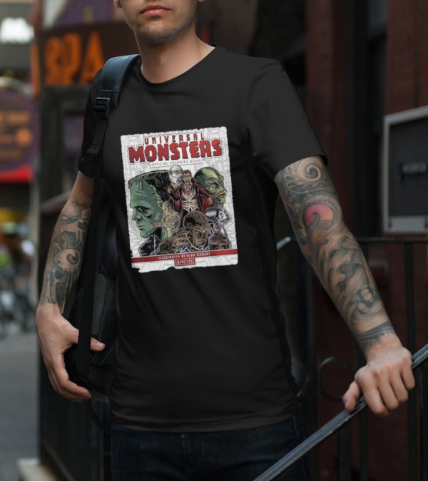 Universal Monsters Illustrated By Alan Robert Coloring Book T-Shirt
