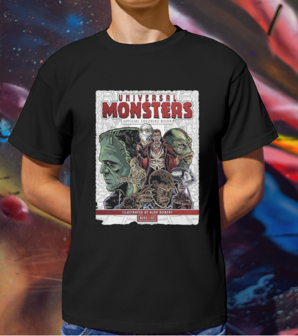 Universal Monsters Illustrated By Alan Robert Coloring Book T-Shirt