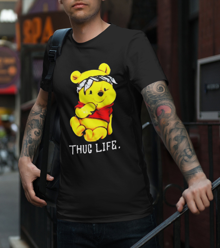 Rare Winnie The Pooh Thug Life Bandana T-Shirt