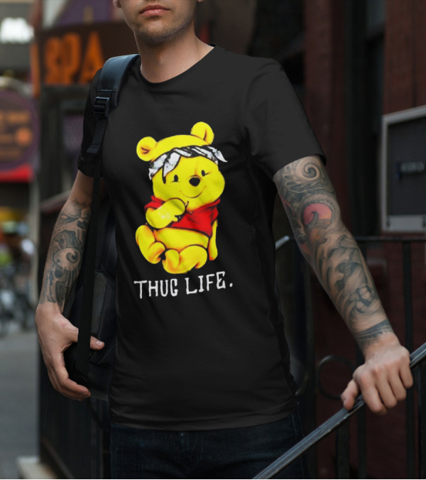 Rare Winnie The Pooh Thug Life Bandana T-Shirt