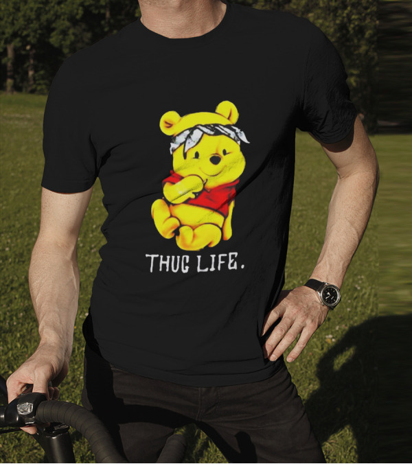 Rare Winnie The Pooh Thug Life Bandana T-Shirt