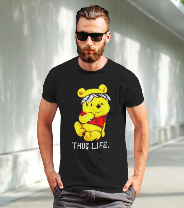 Rare Winnie The Pooh Thug Life Bandana T-Shirt