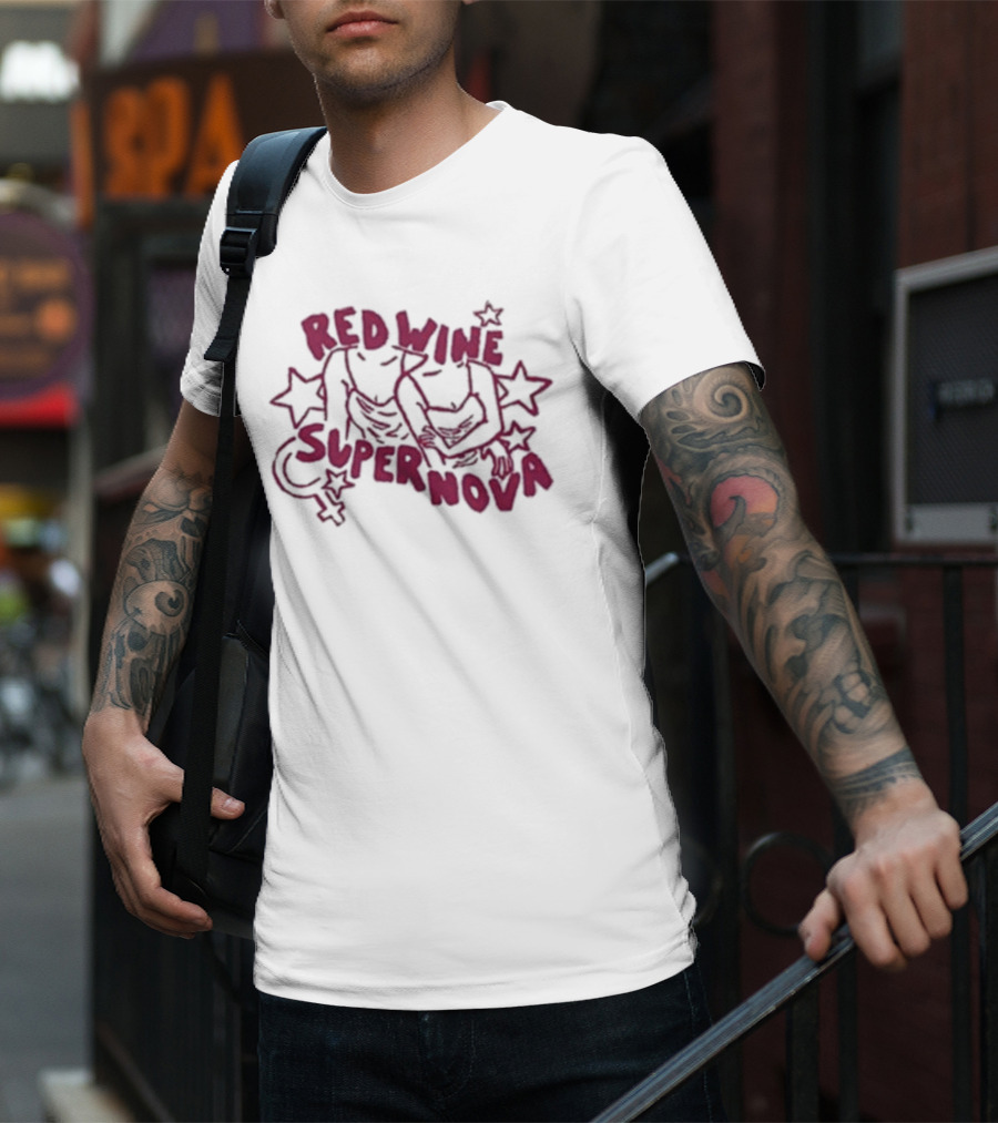 Red Wine Supernova Stars And Astrological Symbols T-Shirt