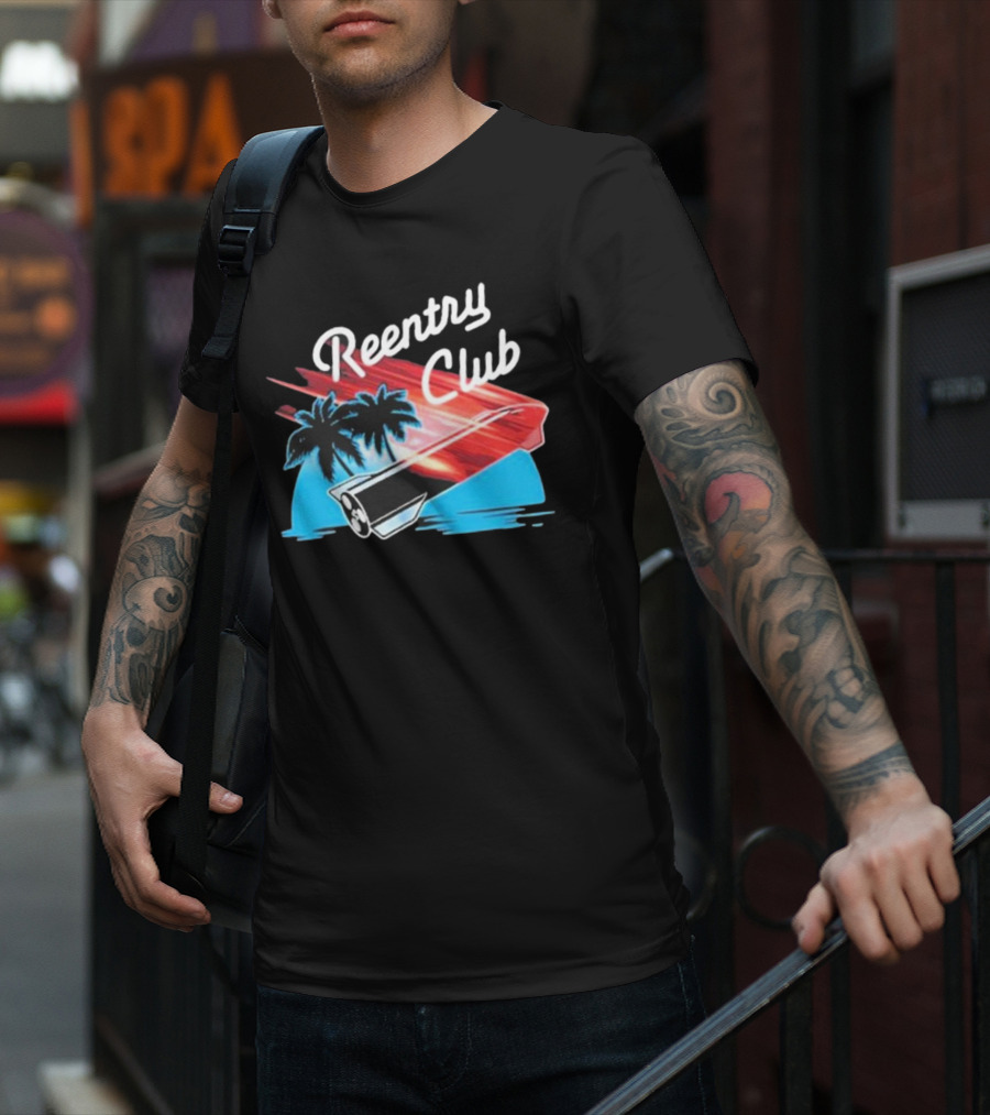 Reentry Club NFS Palm Tree Retro Space Capsule Vibrant T-Shirt