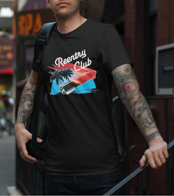 Reentry Club NFS Palm Tree Retro Space Capsule Vibrant T-Shirt