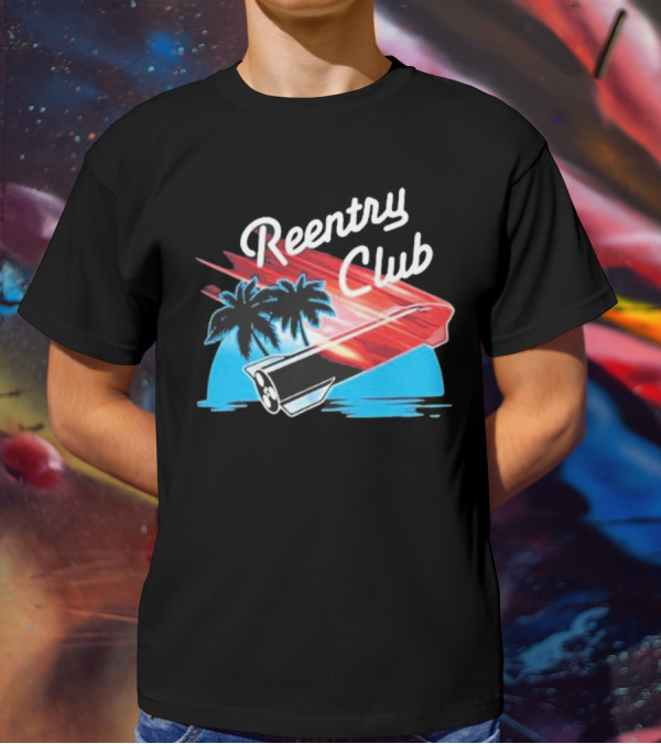 Reentry Club NFS Palm Tree Retro Space Capsule Vibrant T-Shirt