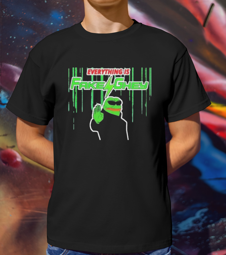 Riseofthenewmedia Everything Is Fake Ghey Pepe Meme T-Shirt