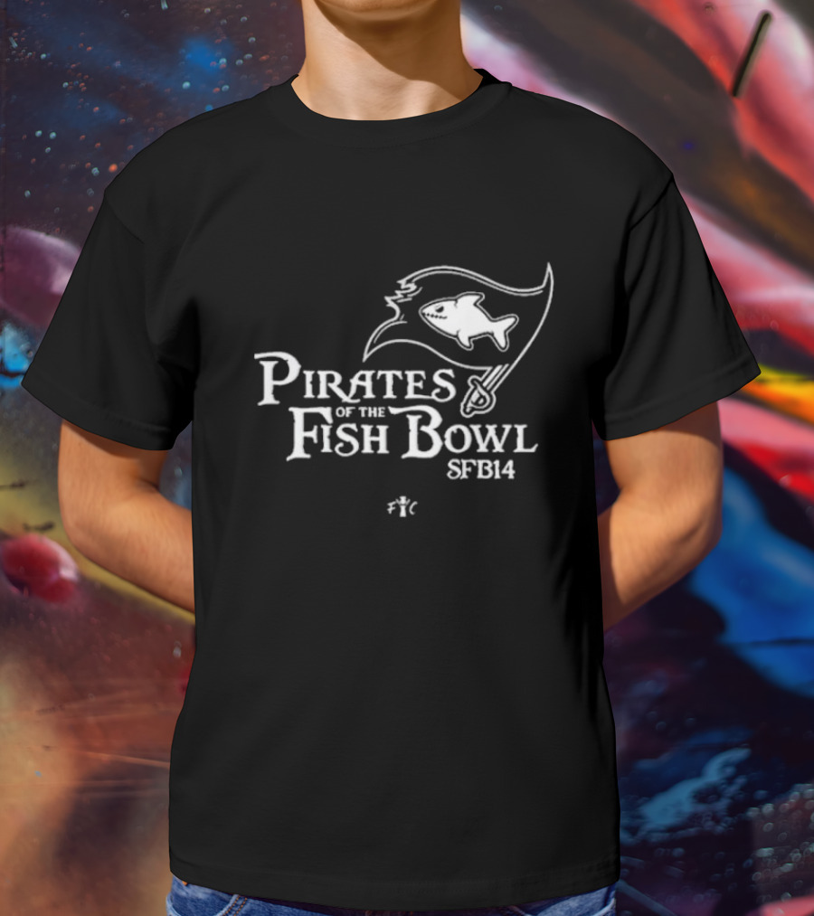 Pirates Of The Fish Bowl SFB14 Flag Shark T-Shirt