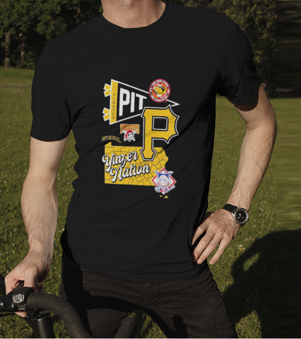 Pittsburgh Pirates PIT Logo Yinzer Nation Medical Firefighters Union T-Shirt