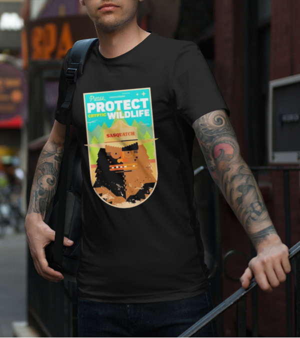 Please Protect Cryptic Wildlife Sasquatch T-Shirt