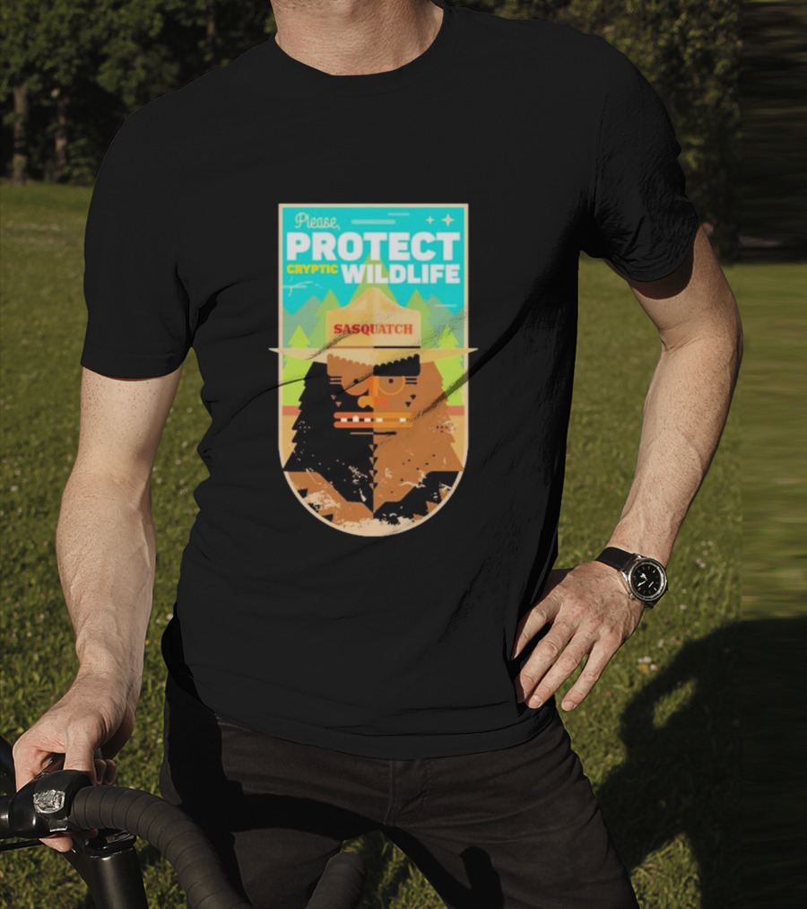 Please Protect Cryptic Wildlife Sasquatch T-Shirt